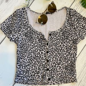 Brandy Melville Zelly Cheetah Print Top